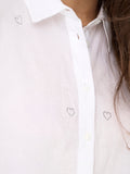 Only Camicia Casual Donna 15283743 Bright White Rhinestone Heart - Bianco