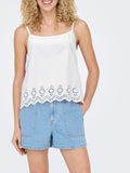 Only Top Emb Singlet Donna 15313172 Bright White - Bianco