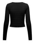Only Maglia Meddi Cable Crop Donna 15339582 Black - Nero