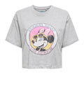 Only T-shirt Mickey Minnie Donna 15348126 Light Grey Melange Summer - Grigio