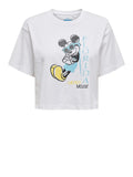 Only T-shirt Mickey Minnie Donna 15348126 Bright White Florida - Bianco