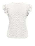 Only Top Smilla Frill Donna 15349061 Cloud Dancer Boho - Bianco