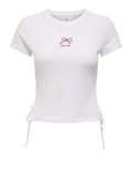 Only T-shirt Carla Detail Donna 15354863 Bright White Bow - Bianco