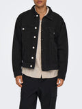 Only e Sons Giubbino di Jeans Uomo 22031183 Washed Black - Nero