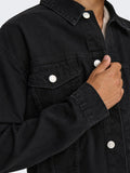 Only e Sons Giubbino di Jeans Uomo 22031183 Washed Black - Nero