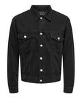 Only e Sons Giubbino di Jeans Uomo 22031183 Washed Black - Nero