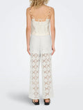 Only JdY Pantalone Straight Eva Donna 15325305 Cloud Dancer - Bianco