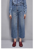 Patrizia Pepe Jeans Wide Cropped Donna 8P0691D1WZB Blue Wash - Denim