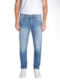 Replay Jeans Slim Bright Indigo Cotton Uomo M1008A.000.876 892 Light Blue - Celeste