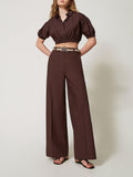 Twin Set Pantalone Palazzo Donna 251TT2105 Coffee - Marrone