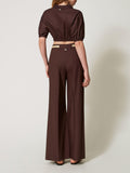 Twin Set Pantalone Palazzo Donna 251TT2105 Coffee - Marrone