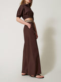 Twin Set Pantalone Palazzo Donna 251TT2105 Coffee - Marrone