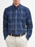 Barbour Camicia Casual Wetheram Tailored Uomo MSH4982 Midnight Tartan - Blu