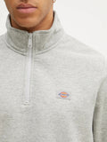 Dickies Felpa Zip Oakport Quarter Zip Heather Gre Uomo DK0A4XD4 Heather Grey - Grigio