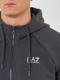 Ea7 Felpa Zip Uomo 7M001047AF10377 Asphalt Grey - Grigio