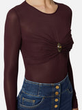 Elisabetta Franchi Body Donna BO01657E2 Merlot - Bordeaux