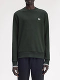 Fred Perry Felpa Uomo M7535 Nightgreen/snwht - Verde