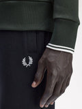 Fred Perry Felpa Uomo M7535 Nightgreen/snwht - Verde