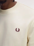 Fred Perry Felpa Uomo M7535 Ecr/crtblu/oxblo - Avorio