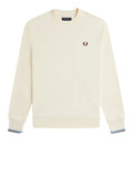 Fred Perry Felpa Uomo M7535 Ecr/crtblu/oxblo - Avorio