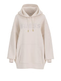 Guess Felpa Cappuccio Aelia Long Maxi Donna V5BQ12KB681 Dove White - Bianco