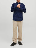 Jack e Jones Camicia Classica Uomo 12227385 Perfect Navy Slim Fit - Blu
