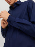 Jack e Jones Camicia Classica Uomo 12227385 Perfect Navy Slim Fit - Blu