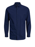 Jack e Jones Camicia Classica Uomo 12227385 Perfect Navy Slim Fit - Blu