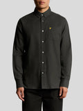 Lyle & Scott Camicia Casual Plain Flannel Uomo LW1920V Shadow - Grigio
