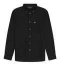 Lyle & Scott Camicia Casual Plain Oxford Uomo LW2112V Jet Black - Nero
