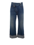 Manila Grace Jeans Wide Donna J307CU Medium Blue - Denim