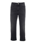 Manila Grace Jeans Slim Donna J312CU Black Denim - Nero