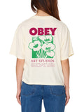 Obey T-shirt Art Studio Flowers Donna 268072682 Unbleached - Bianco