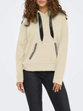 Only Felpa Cappuccio Donna 15303838 Birch Pearls On Pocket - Avorio
