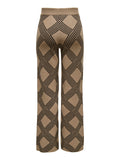 Only Pantalone Palazzo Donna 15327634 Cocoa Créme Black Weave - Marrone