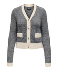 Only Cardigan Donna 15350851 Medium Grey Melange Birch Cont - Grigio