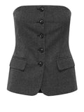 Only Gilet Donna 15357612 Dark Grey Melange - Grigio