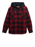 Superdry Camicia Casual Hooded Check Uomo M4011032A Over Ombre Red - Rosso