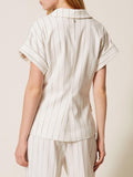 Actitude Blazer Donna 261AP2085 Off White Pinstripe - Bianco