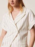 Actitude Blazer Donna 261AP2085 Off White Pinstripe - Bianco