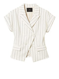 Actitude Blazer Donna 261AP2085 Off White Pinstripe - Bianco