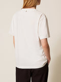 Actitude T-shirt Donna 261AP2164 Off White Stampa Cuore - Bianco