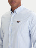 Aeronautica Militare Camicia Casual Uomo CA1320UCT03532 Stripes White/light Blue - Celeste