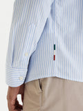 Aeronautica Militare Camicia Casual Uomo CA1320UCT03532 Stripes White/light Blue - Celeste