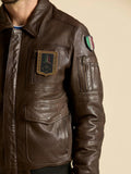 Aeronautica Militare Giubbino di Pelle Pilot Uomo PN5058U100839 - Marrone