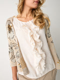 Alessia Santi Cardigan Donna 611SD53030 CipriA-NerO-Senape - Avorio