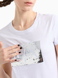 Armani Exchange T-shirt Donna 8NYTDLYJ73Z White Ground + Silve - Bianco