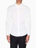 Armani Exchange Camicia Casual Uomo XM000625AF13184 Ax Cross Logo Off wh - Bianco
