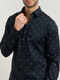 Armani Exchange Camicia Casual Uomo XM000625AF13184 Ax Cross Logo Deep N - Blu