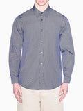 Armani Exchange Camicia Casual Uomo XM002811AF24739 Logo Ax Mesh Deep/o. - Blu